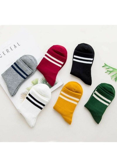 Bgk 6'lı Unisex Çemberli Kolej Desen Çorap Çok Renkli