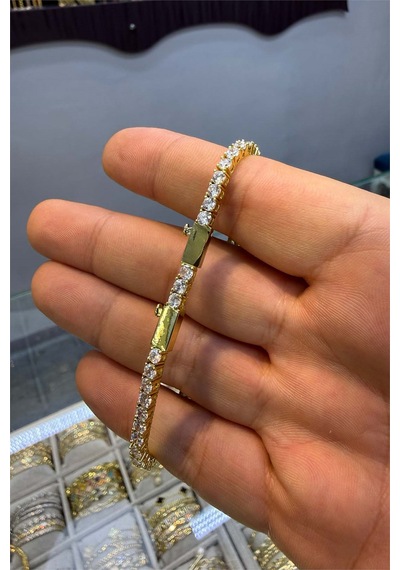 4 Mm Su Yolu Döküm Bileklik Altın