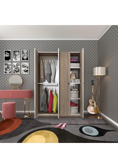 Kenzlife Gardırop 4 Kapılı Kapaklı Devetabanı Crd 173 120 42 Gardolap Dolap Ofis