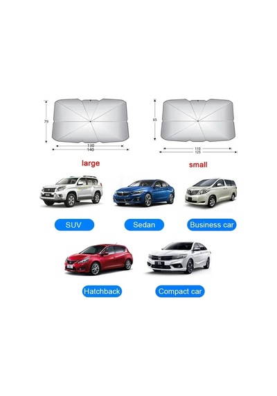 125cm 140cm Katlanabilir Araç Ön Camı Güneş Gölge Şemsiye Uv Kapak Güneşlik İsı 1pcs Large Diğer
