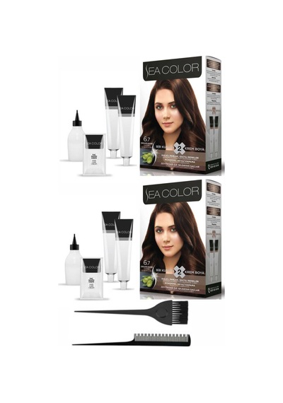 Sea Color Set Boya 6.7 Çikolata Kahve Adet+Boya Fırça Tarak
