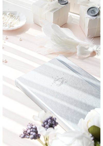 A5 Bullet Journal Noktalı Defter 140 Gr. 80 Yaprak Silver Glow Metalik
