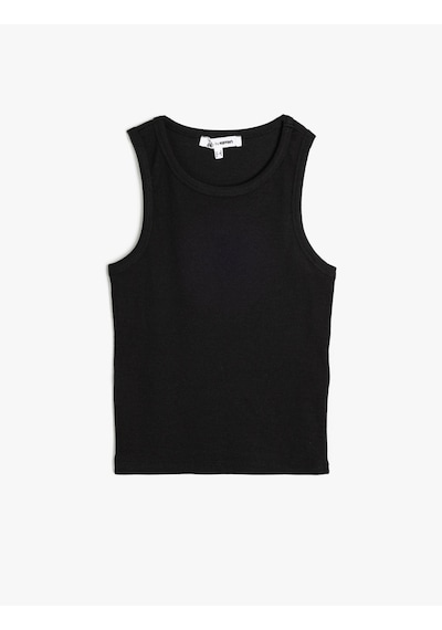 Koton Bisiklet Yaka Kolsuz Slim Fit Basic Atlet Siyah 5sal30043ık Siyah