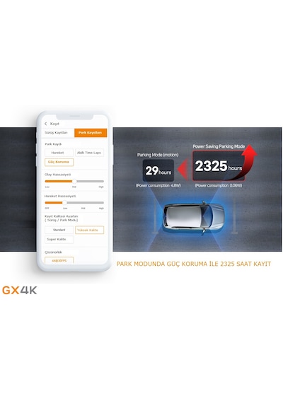 Fınevu Gx4k Ultra Hd 2ch Wi-fi Türkçe 2kameralı Araç Kamerası