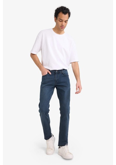 Defacto Pedro Slim Fit Dar Kalıp Normal Bel Dar Paça Jean Pantolon R8791az26spnm83 İndigo-nm83 Defacto Pedro Slim Fit Dar Kalıp Normal Bel Dar Paça Jean Pantolon R8791az26spnm83 İndigo-nm83