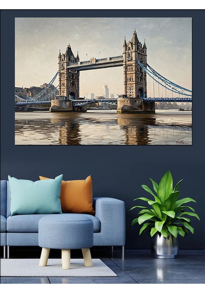Ahşap Tablo Londra Tower Bridge Şehir Manzarası