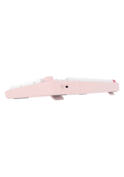 Hawk Gaming Hk258 Membrane Lcd Rgb Kablosuz/bluetooth Beyaz Pembe Full Türkçe Gaming Klavye