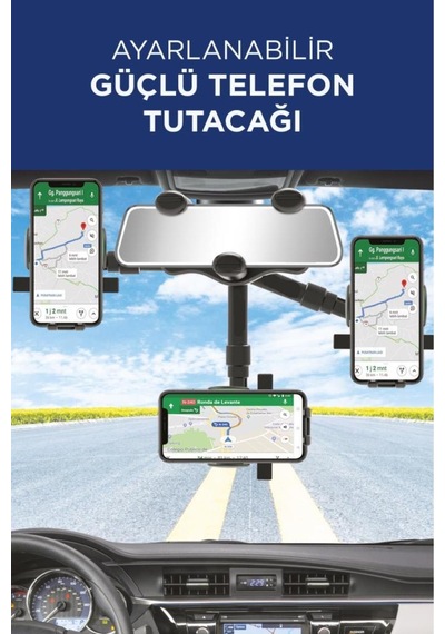 034 Siyah 360 Derece Dönebilen Güçlü Telefon Tutucu -