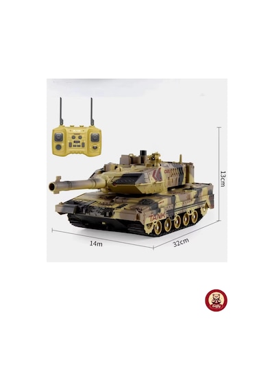Oyuncak 2.4 Uzaktan Kumandalı Su Bombası Atan Tank Buharlı 1200 Şarjlı Sesli Gövdesi 360 Hareketli Gövde Sarı