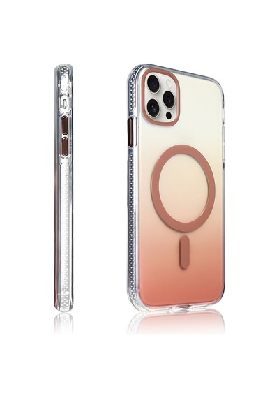 Apple iPhone Uyumlu 15 Pro Max Kılıf Renk Geçişli Magsafe Kamera Yükseltili Silikon Pazarplus Gri