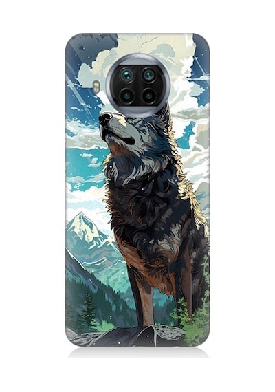 Xiaomi Mi 10t Lite Uyumlu Fantastik Bulutlar Ve Kurt Desenli Silikon Kılıf