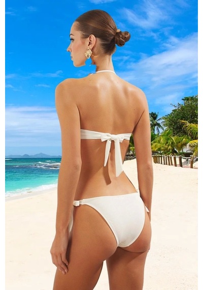 Ersefa Tasarım Bikini Takımı Plaj Ve Havuz İçin Uv Korumalı Klora Dayanı Ekru