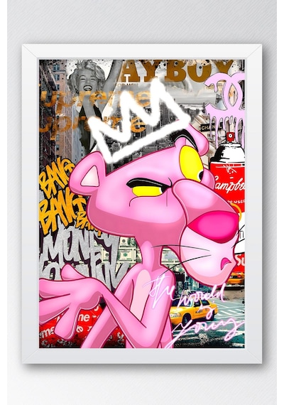 Pink Panther Çerçeveli Tablo - Print Money Serisi Poster Tablo