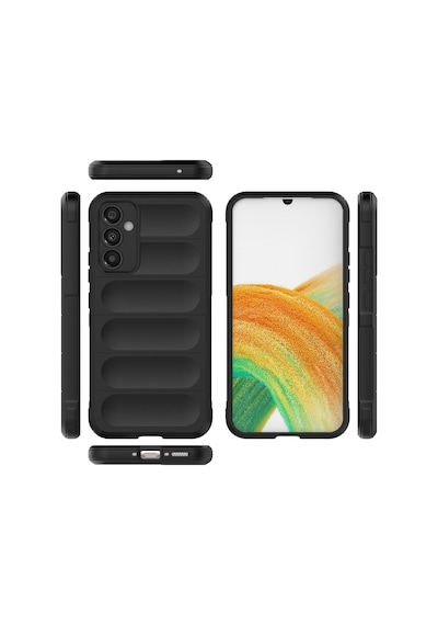 Samsung Galaxy Uyumlu M34 5g Kılıf Elde Tutma Kolaylıkla Kaydırmaz Kenar Line Dizayn Optietnik Kapak Siyah