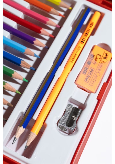 Faber-Castell Boyama Çantası, 36 Parça,Boya Kalemi,Suluboya,Pastel ve Keçeli Kalem, Kalemtıraş, Silgi,kurşun Kalem
