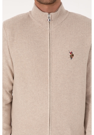 U.s. Polo Assn. Erkek Taş Melanj Hırka Triko 50307800-vr225 Tas Melanj