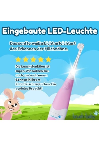 Baby Sonic Brush-baby Babysonic Elektrikli Diş Fırçası, Pembe, 0-3 Yaş, Zamanlayıcılı