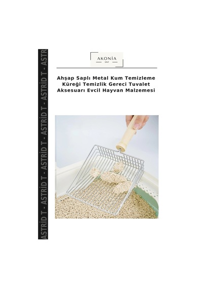 Ahşap Saplı Metal Kum Temizleme Küreği Temizlik Gereci Tuvalet Aksesuarı Evcil Hayvan Malzemesi