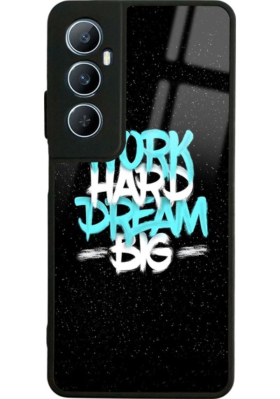 Oppo Realme C65 Uzay Motto Tasarımlı Glossy Telefon Kılıfı Siyah