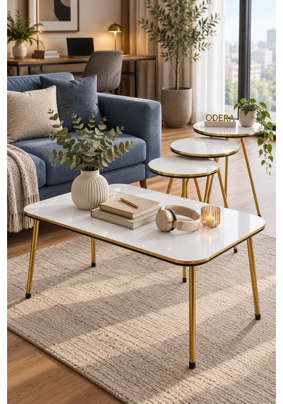 Odera Çift Gold Beyaz Mermer Desenli Orta Sehpa Ve Zigon Sehpa 4'lü Set Metal Ayaklı Modern İskandinav Salon Sehpası Diğer Odera Çift Gold Beyaz Mermer Desenli Orta Sehpa Ve Zigon Sehpa 4'lü Set Metal Ayaklı Modern İskandinav Salon Sehpası Diğer