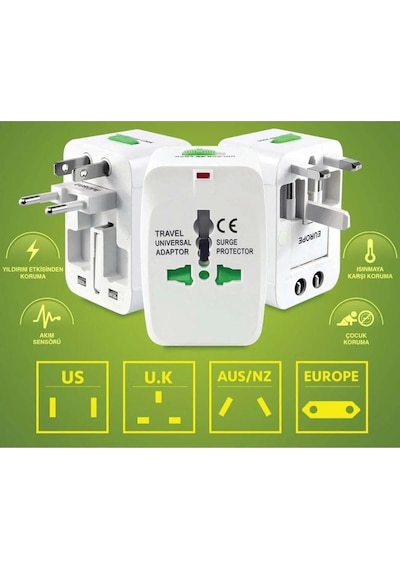 DESTE ELEKTRONİK Universal Priz Fiş Çevirici Dönüştürücü Adaptör