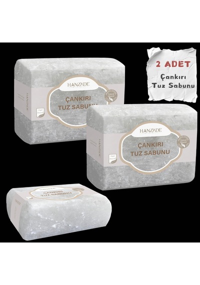 Lexroo Çankırı Tuz Sabunu 300-350 Gr X 2 Adet Zengin Mineralli Doğal Saf Çankırı Kaya Tuzu Sabunu