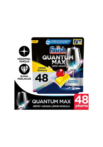 Finish Quantum Max Limon Kokulu Bulaşık Makinesi Deterjanı 48 Tablet