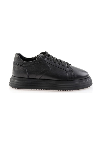 Bambi Siyah Hakiki Deri Erkek Sneaker E01595002543 Siyah