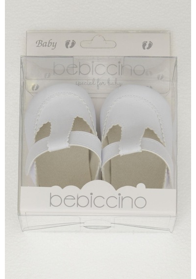 Bebiccino Kız Bebek Patik Ayakkabı Cırtlı 18-19 Numara, Beyaz