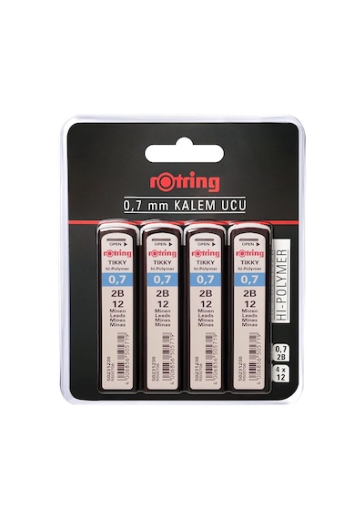 Tikky Hi-polymer Mekanik Kurşun Kalem Ucu, 0,7mm, 2b, 4'lü Blister Siyah
