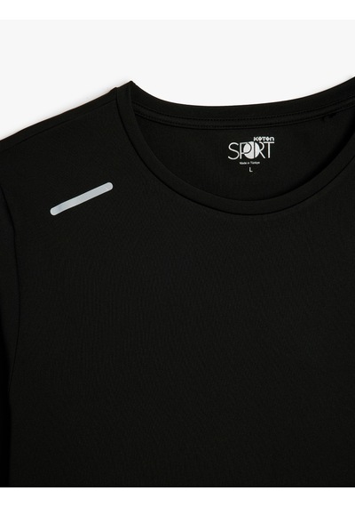 Koton Uzun Kollu Bisiklet Yaka Geometrik Baskılı Basic Spor Sweatshirt Siyah 5sam70018nk Siyah