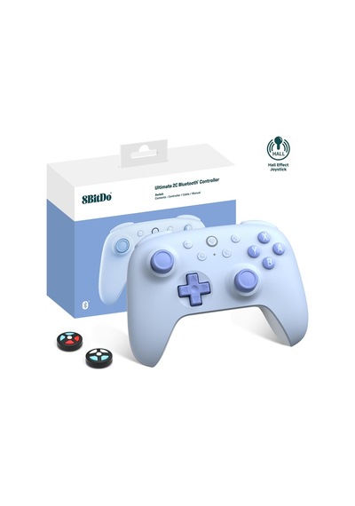 Ultimate 2c Bluetooth Controller For Switch 2, Switch/oled/lite, Hall Effect Joysticks, Non-linear Digital Triggers, Remappable L4/r4 Bumpers, 6-axis Motion, Rumble Vibration Blue