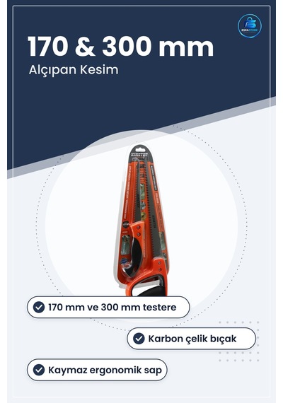 Alçıpan Testere Seti 170mm 300mm Çelik Bıçaklı Ergonomik Saplı Ma