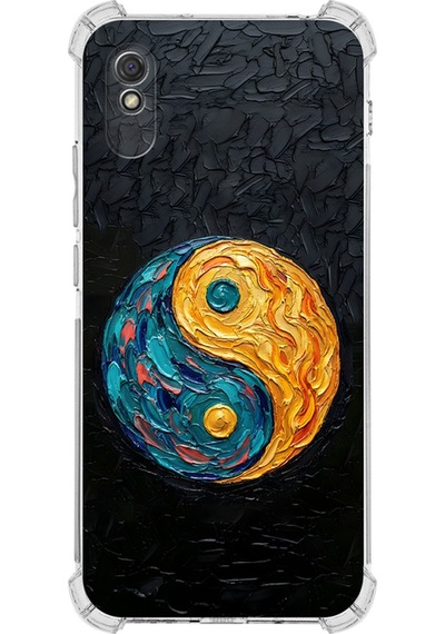 Redmi 9 İle Uyumlu Köşe Korumalı Kılıf Metamorfoz Dualite Tasarımlı Uv Baskılı Şeffaf