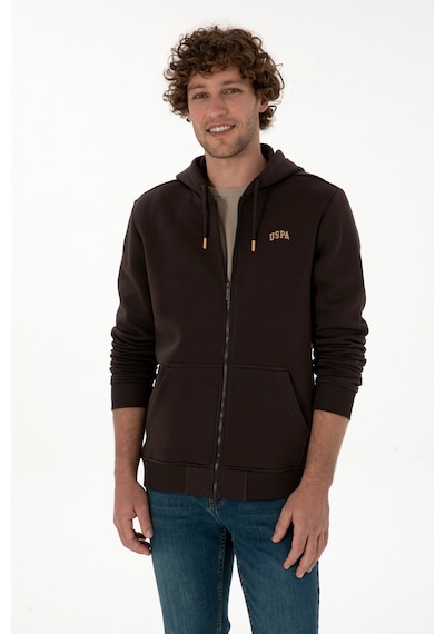 U.S. Polo Assn. Erkek Regular Fit Koyu Kahverengi Şardonlu Örme Hırka 50313755-VR084
