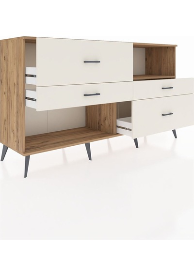 Hyperion Konsol Tek Raflı 4 Çekmeceli 176x44x99 Çam-çam/aytaşı Atlas Çam/atlas Çam - Atlas Çam