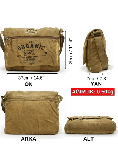 Old Cotton Cargo Salaş Kanvas Omuz Postacı Laptop Okul Seyahat Gü