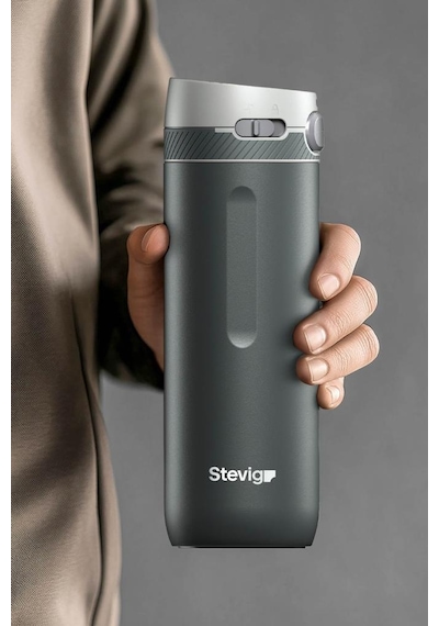 Stevig 4 Action Trigger-control Çelik Termos 500 Ml Pirate Black St-233 Siyah
