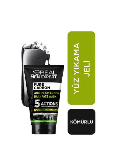 Lexroo Men Expert Pure Charcoal Cilt Problemlerine Karşı Savaşan Yüz Yıkama Jeli 100 Ml