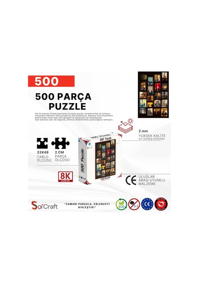 500 Parça Puzzle Şehirde Bir Akşam İnsanların Dünyaları