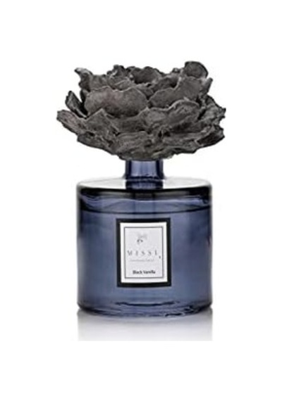 500 Ml Siyah Silindir Şişe Black Vanilya Kokulu Gül Taşlı Oda Kokusu Abundance Prosperity