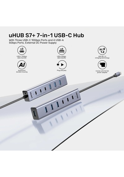 Unitek Uhub S7+ 7 Si 1 Arada Usb-c Hub H1335agy01-eu Ttkunı0010