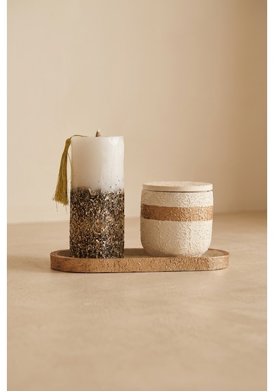 Giselle Sand Candle & Gilded Candle Edition Bej - Altın