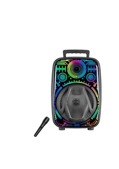 Mey İthalat Karaoke Hoparlör Rgb Led Işıklı Usb Fm Radyo Destekli Taşınabilir Speaker