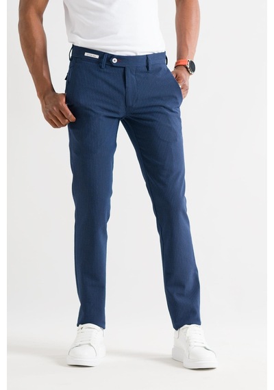 Ecer Slimfit Çizgili Yazlık İnce Gofre Kumaş Likralı Erkek Kumaş Pantolon 001