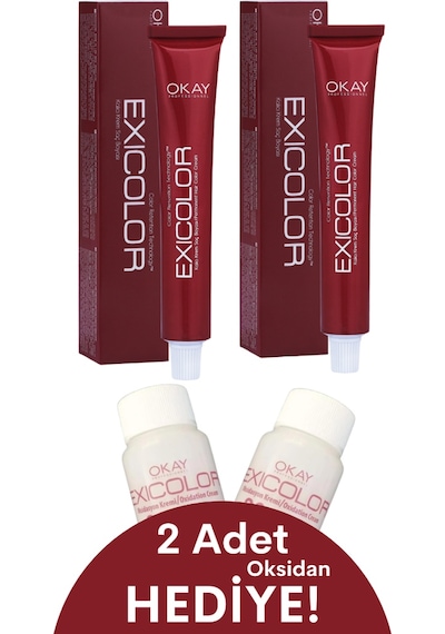 Exicolor Saç Boyası Tüp 60 Ml 5.73 Yoğun Kahve Altın 2 Adet Oksidan Hediyeli 4'lü Set