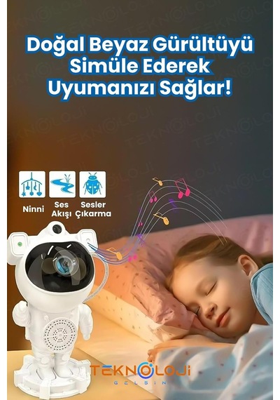 Gece Lambası Yıldız Projektör Astronot Işıklı Galaksi Samanyolu Projeksiyon Kumandalı Diğer 91072022