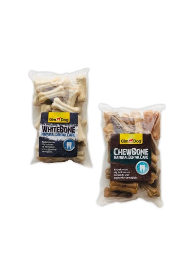 Gimdog Mordimi Naturel Press Kemik 2" 5 CM 25'li 200 G + Gimdog Mordimi Beyaz Naturel Press Kemik 2" 5 CM 25'li 200 G