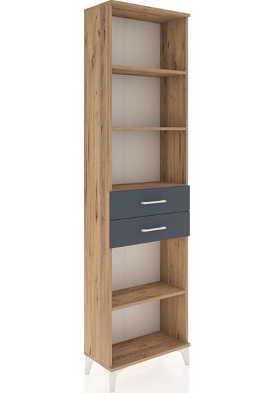 Arges Dolap 4 Raflı 2 Çekmeceli 60x30x221 Çam-antrasit Çam