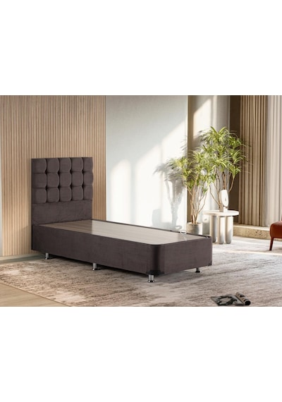 Niron Rama Füme Baza Ve Başlık Seti, Tek Kişilik 90x200 cm Baza V